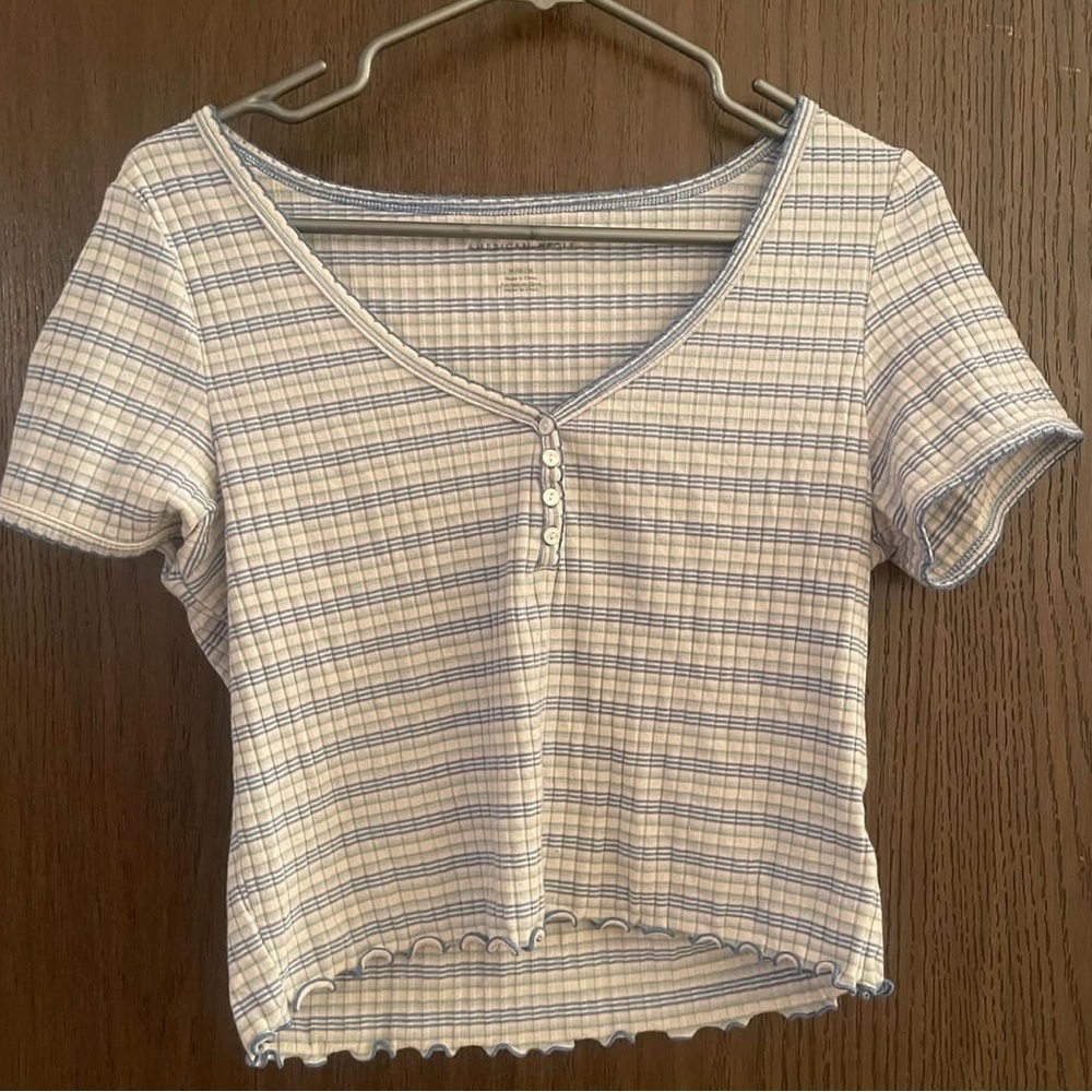 Plaid V-Neck Button-Up Women's Top